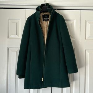 J. Crew Lodge Coat Italian Stadium Cloth Wool Nello Gori Forest Green // 00